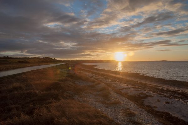 Sonnenuntergang am Limfjord, Dänemark, Dezember 2017