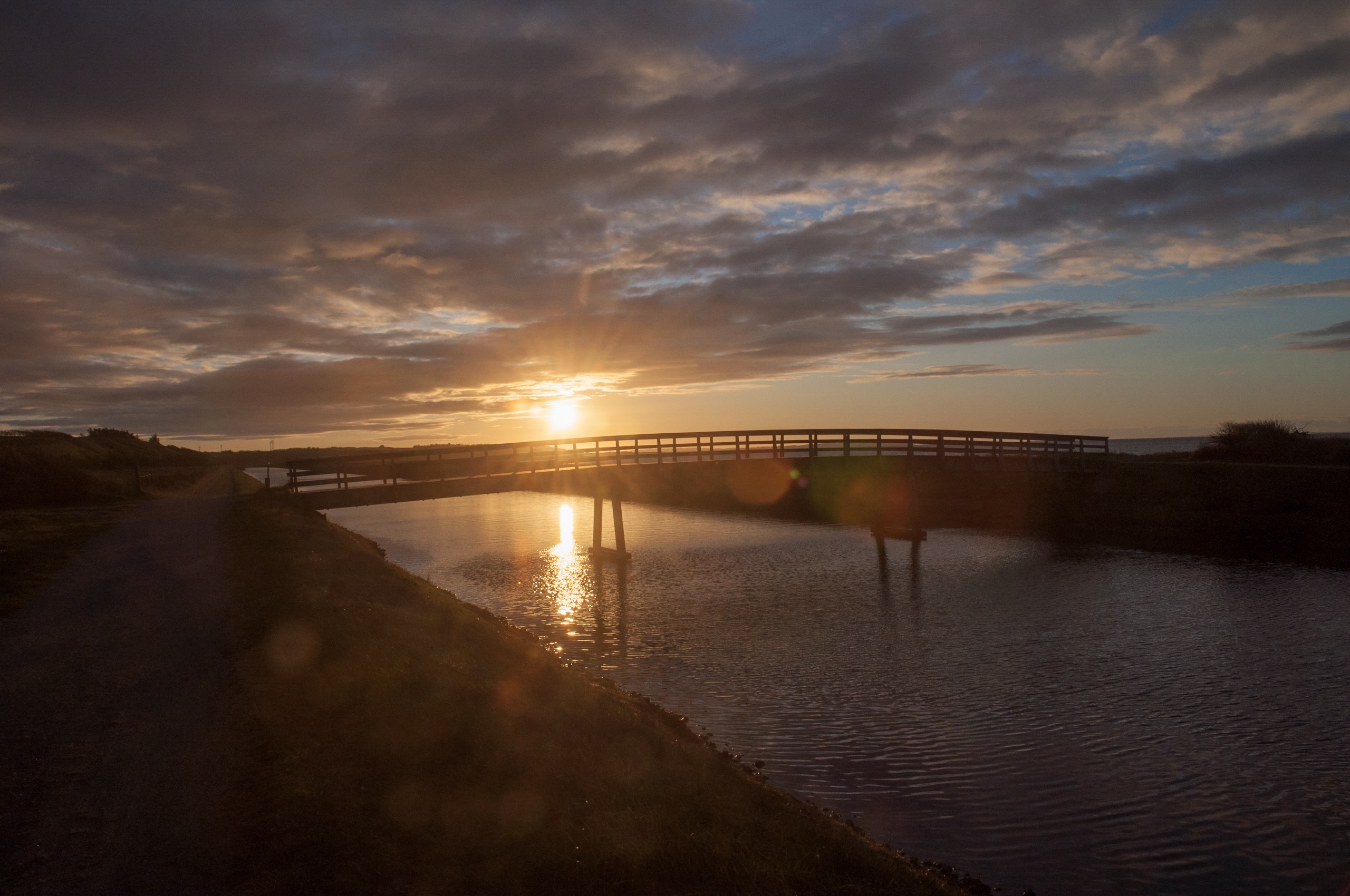 Sonnenuntergang am Limfjord, Dänemark, Dezember 2017